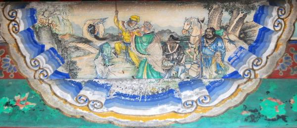 Peinture murale représentant Sun Wukong (en jaune) et d’autres personnages de « Le voyage vers l'ouest » (« Journey to the West »).(Image:Wikipedia)