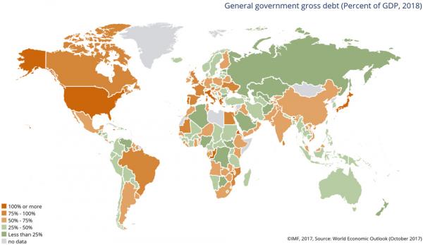 Début janvier 2019, la dette mondiale totale avoisinait les 244 000 milliards de dollars américains, soit plus de 300% du PIB mondial au troisième trimestre de l'an dernier. Le Fonds monétaire international (FMI) a donc lancé de nombreuses alertes aux gouvernements du monde entier...