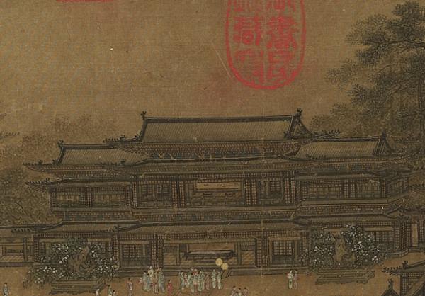 Une fois reine, elle voulut remercier les moines  (Image : Musée national du Palais,Taipei, Domaine publique)