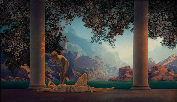 «Point du jour,» 1922, Maxfield Parrish. Oil on Panneau. (Image:Domaine Public)