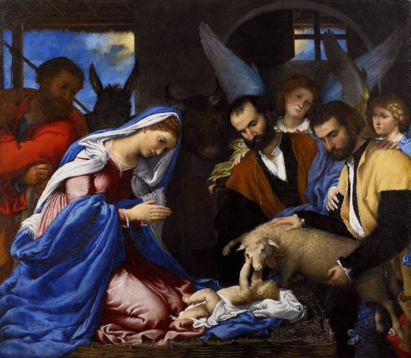 L’adoration des bergers de Guido Reni (Image : Wikimedia / Lorenzo Lotto / Domaine public)