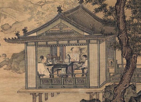 Lin Maoxian, un érudit issu d’une famille extrêmement pauvre, consacrait tout son temps à ses études. (illustration). (Image : Conversation avec un invité dans un pavillon près d’un cours d’eau, peint par Liu Songnian, Dynastie des Song (960-1279) / Musée national du Palais, Taipei / @CC BY 4.0)