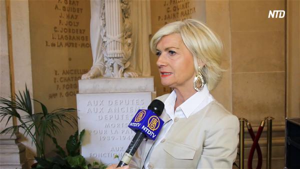 Madame Josiane Corneloup, députée de Saône-et-Loire : « Ce registre de patients transplantés à l'étranger permettrait d'avoir une meilleure traçabilité et d'identifier des points chauds du tourisme de transplantation »  (Salle des Quatre Colonnes, Assemblée Nationale. NTD)