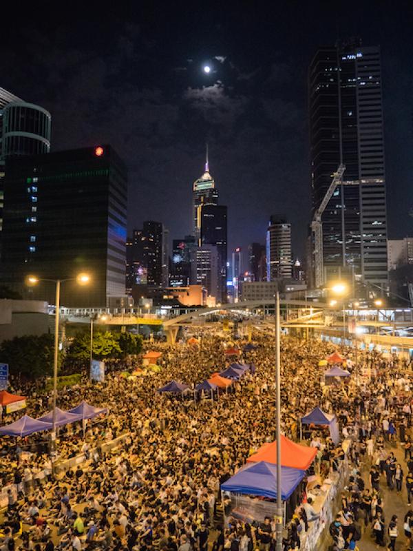 En septembre 2014, Joshua Wong alors âgé de 17 ans, est devenu l’un des leaders de la révolte des parapluies, menée par les militants pro-démocrates. (Photo : Pasu Au Yeung [CC BY-SA 2.0])