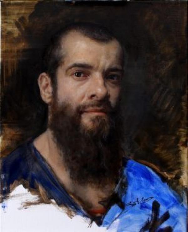 «Self-Portrait» (Autoportrait) de Cesar Santos. Huile sur toile, 20 pouces par 16 pouces. (Image: avec l’aimable autorisation de Cesar Santos)