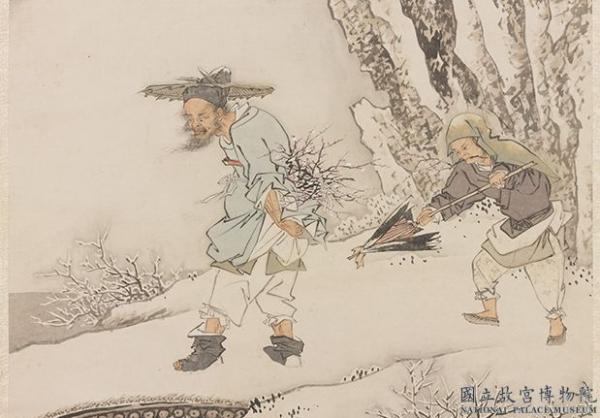 Zhongkui admire les fleurs de prunier sous la neige. (JIN Tingbiao / Dynastie Qing / National Palace Museum / Taiwan)