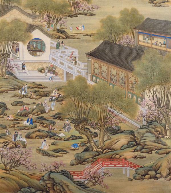 Des gobelets flottent sur un ruisseau (Image : Dynastie Qing / Domaine public)