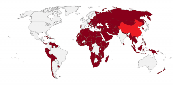 Pays membres de la nouvelle route de la soie en 2019. La Nouvelle Route de la soie dissimule les pièges du Parti communiste chinois, c’est non seulement un gouffre sans fond de dettes, mais aussi « une bombe à retardement ». (Image : wikimedia / Empreur supreme jonathan / CC BY-SA)