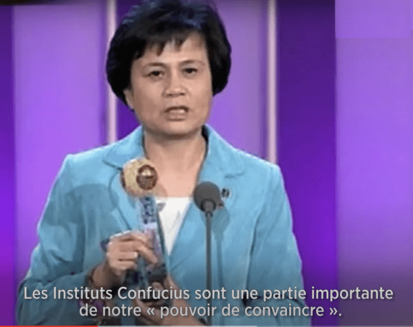 ​​​​​​​ Xu Lin, Directrice de Hanban, parle du véritable rôle de l’Institut. (Image : Capture d’écran / YouTube)