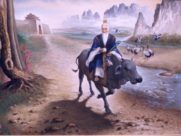 Lao Tseu (VIe et Ve siècle av. J. – C., fin de la période des Printemps et des Automnes), est considéré comme un dieu  par les taoïstes. Il est souvent représenté comme un vieillard à la barbe blanche, parfois monté sur un buffle. (Image : wikimedia / widodo / CC BY-SA)