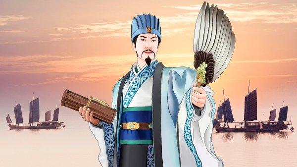 Zhuge Liang utilisa la stratégie du piège de la ville vide pour fair reculer Sima Yi et ses troupes. (Image : Portrait par Winnie Wang / Secret China)