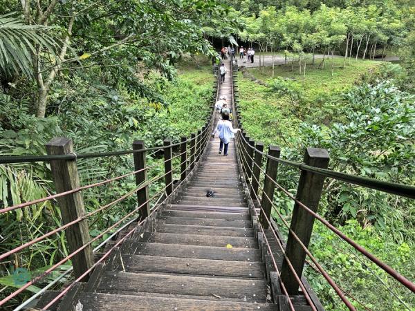 Le pont suspendu sur le sentier historique de Caoling. (Image : Billy Shyu / Vision Times)