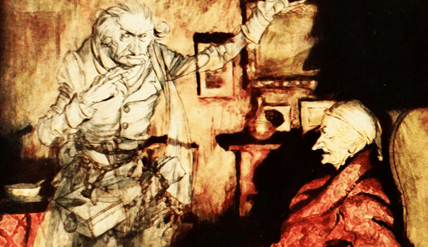 Ebezener Scrooge reçoit la visite du fantôme de son ancien partenaire commercial et des esprits des Noëls passés, présents et à venir. (Image : pixabay / CC0 1.0)