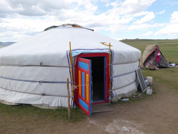 Maison actuelle dans la campagne mongole, connue sous le nom de ger (mongol) ou yourte (russe). (Image : Christina Warinner)