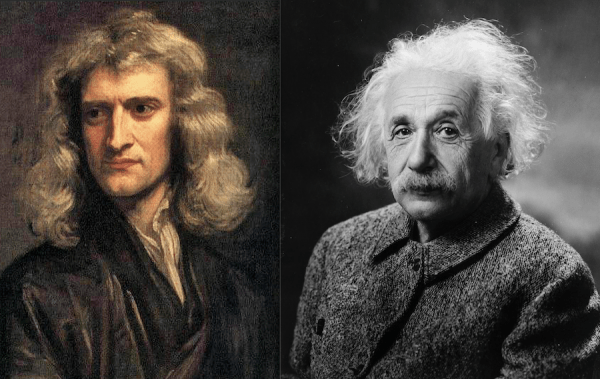 Isaac Newton et Albert Einstein ont découvert que la réponse ultime aux questions sur l’univers ne pouvait que pointer vers Dieu. (Image : wikimedia / Photograph by Oren Jack Turner, Princeton, N.J. / Domaine public &amp; wikimedia / After Godfrey Kneller / Domaine public)