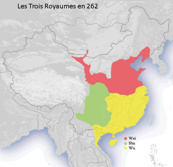 Les Trois Royaumes en 262. (Image : wikimedia / CC BY-SA 4.0)