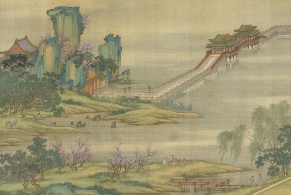 Fleurs d’abricotier dans le tableau La fête Qing Ming au bord de la rivière. (Image : wikimedia / National Palace Museum / Domaine public)