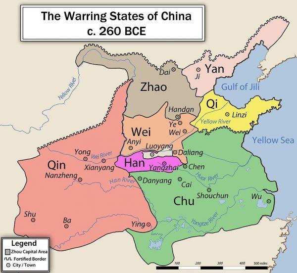 La Chine à l’époque des Royaumes combattants. (Image : wikimedia / Philg88 / CC BY-SA 3.0)
