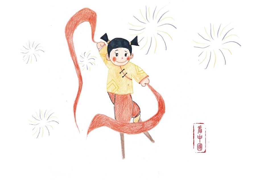 Célébration traditionnelle du Nouvel An chinois : la danse sur échasses