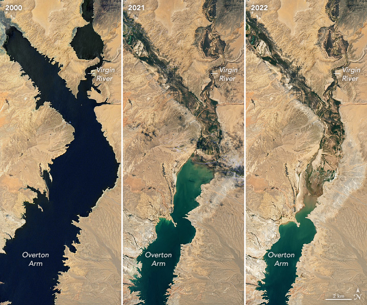 De nouvelles images de la NASA révèlent le déclin du lac Mead, le plus grand réservoir des États-Unis