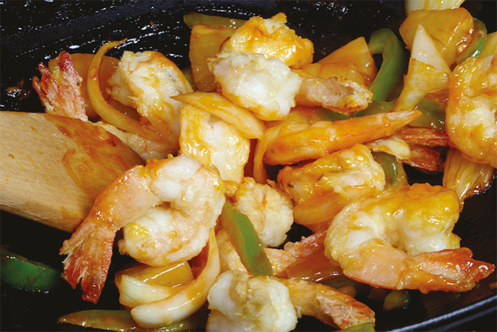 Recette facile : Crevettes sautées sauce aigre douce