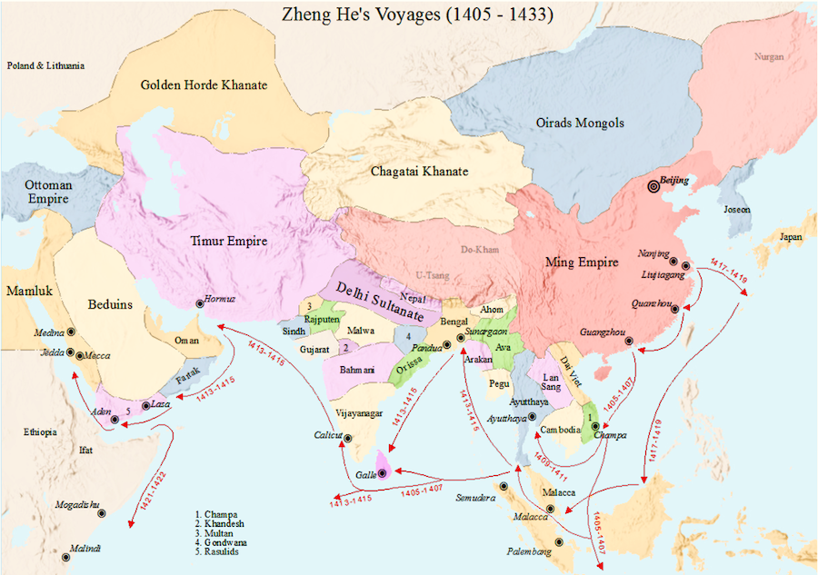 Que mangeait à bord des bateaux la flotte de Zheng He durant leurs expéditions vers l’Occident 