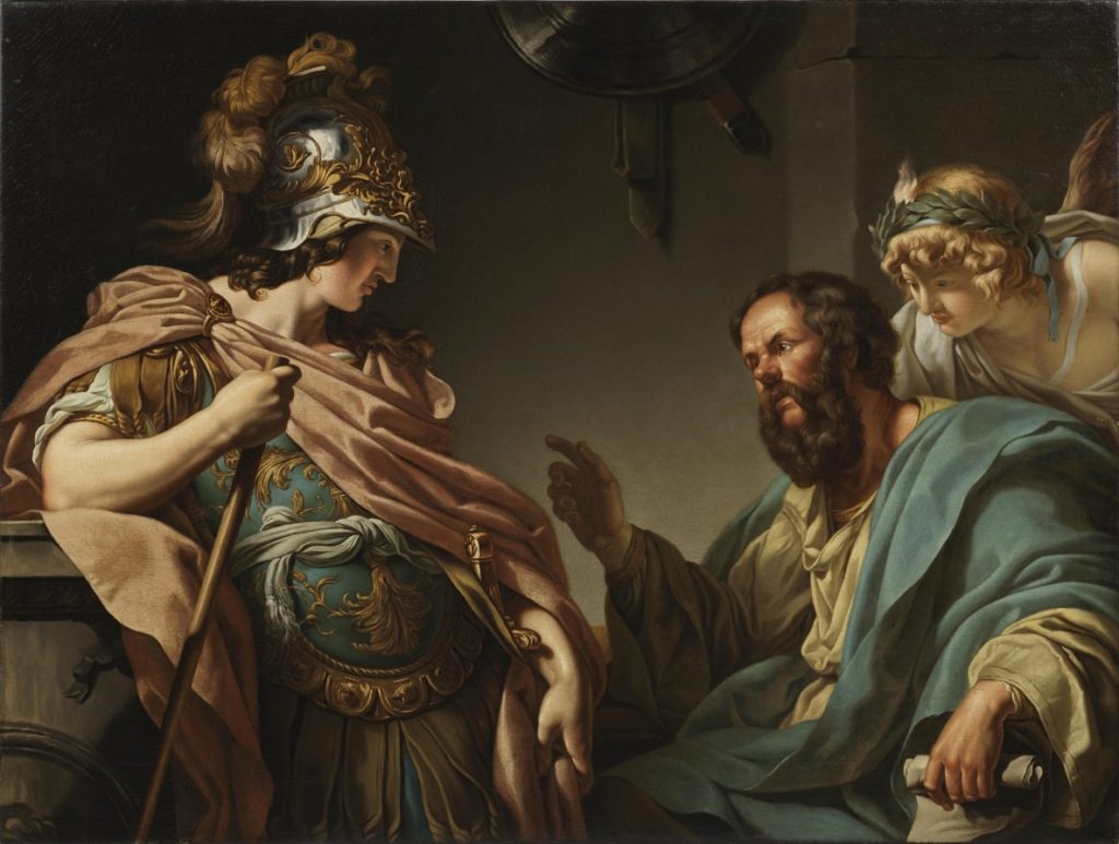 Un sophiste de la Grèce antique face au vertueux Socrate
