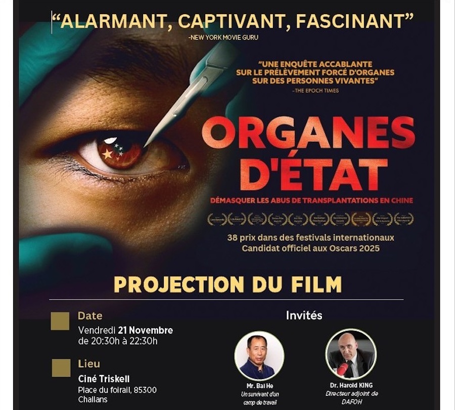 Organes d'État : le prélèvement forcé d'organes en Chine au cœur d'un documentaire primé Caroline Daix