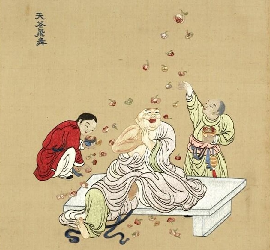 L’expression chinoise Tianhua luanzhui, tombée de fleurs célestes : quand la parole devient légende