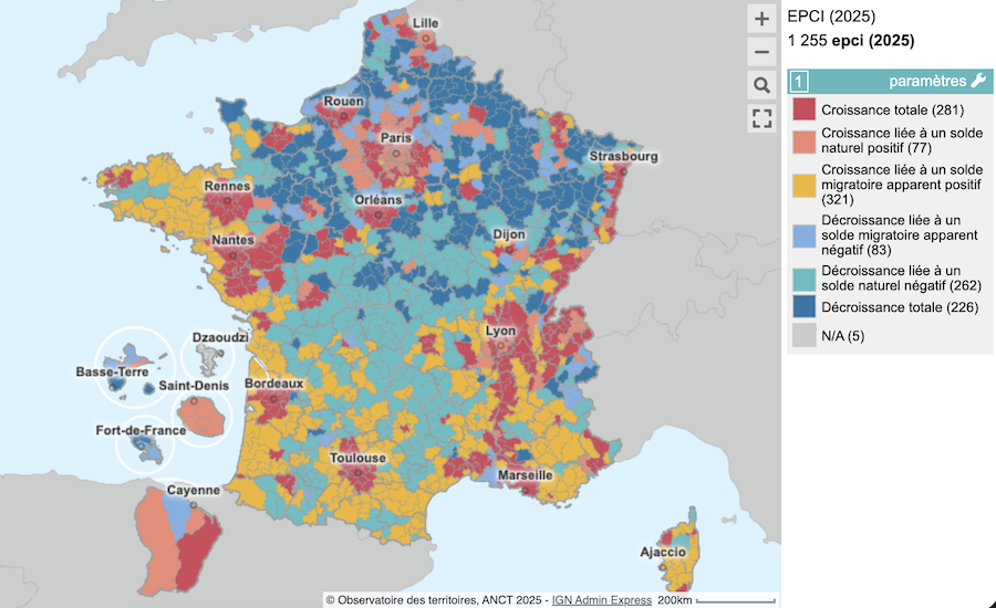 La France qui se dépeuple, la France qui croît : état des lieux démographique
