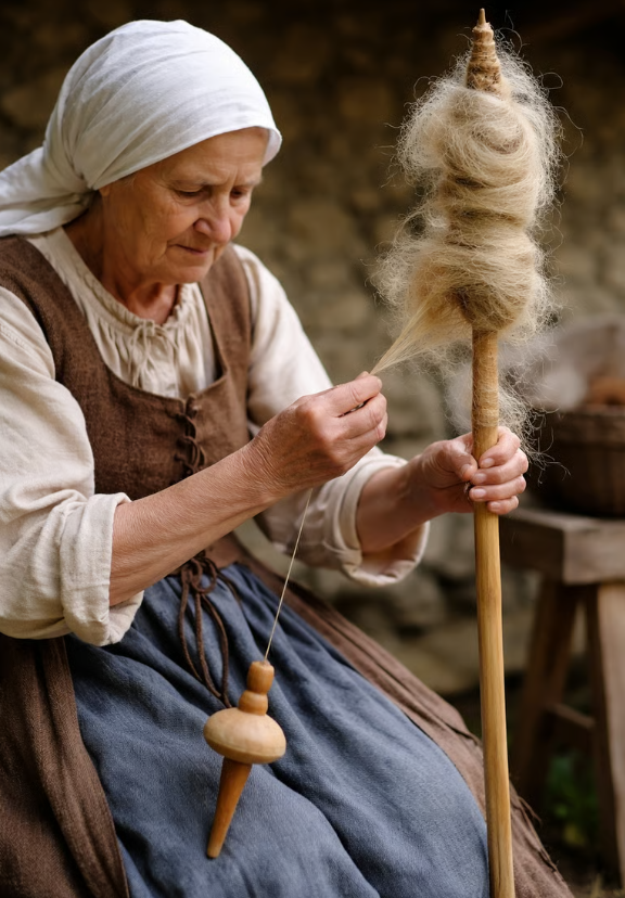 La quenouille, emblème du foyer et du travail féminin dans la société ancestrale