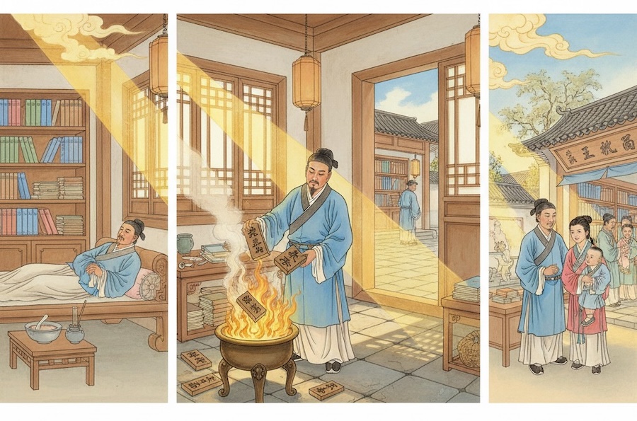 À 15 ans, il détruit des livres immoraux et reçoit une rétribution divine qui guérit sa maladie et transforme sa vie